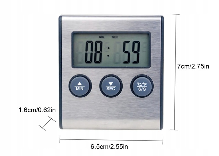 TERMOMETR KUCHENNY DO PIEKARNIKA WĘDZARNI GRILLA MIĘSA WODY z sondą
