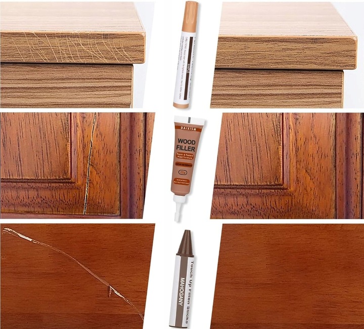 MEGA DUŻY ZESTAW NAPRAWCZY DO PANELI MEBLI NAPRAWY RYS DREWNA DRZWI