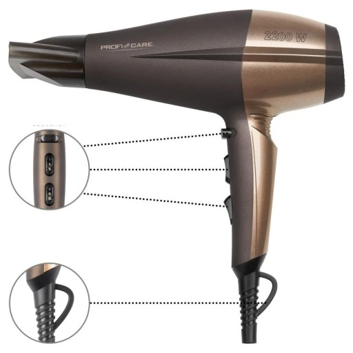 PROFICARE PROFESJONALNA SUSZARKA DO WŁOSÓW 2200W JONIZACJA KONCENTRATOR