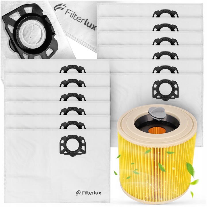 12x Worki Do Odkurzacza KARCHER WD3 WD2 V12 V15 V-17 V19 SE4001 Plus