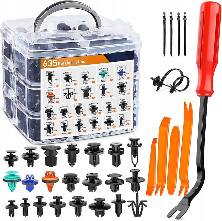 ZESTAW UNIWERSALNYCH SPINEK SAMOCHODOWYCH 635 SZT