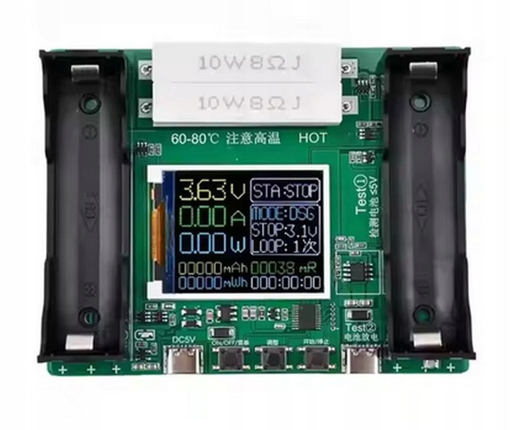 TESTER POJEMNOŚCI AKUMULATORÓW Z FUNKCJĄ ŁADOWANIA X-HX0598A NOWA WERSJA