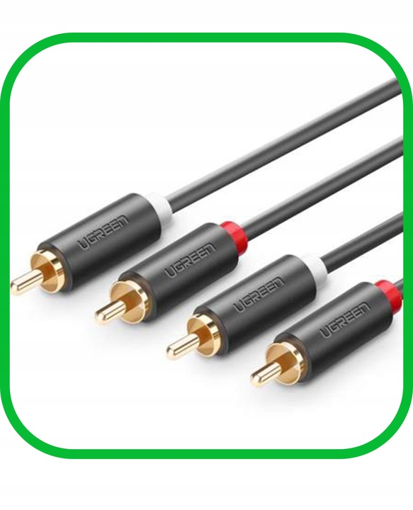 Kabel Przewód Audio Wtyk 2x RCA do 2xRCA Chinch STEREO 5M Pozłacany