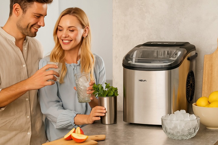 Kostkarka do lodu HEVA HIX 12kg domowa cicha maszyna ekspresowy lód