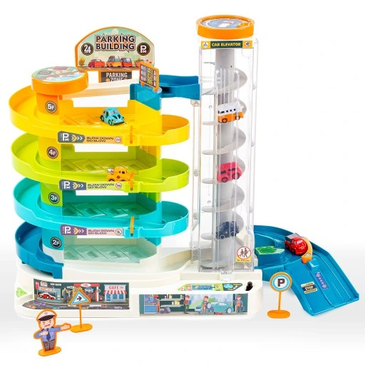 PARKING GARAŻ SAMOCHODOWY Z WINDĄ ZE ŚWIATŁEM I DŹWIĘKIEM AUTA ZAKRĘCONY