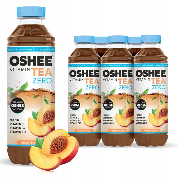 Oshee Zero Vitamin Tea Napój Brzoskwinia 555ml x6