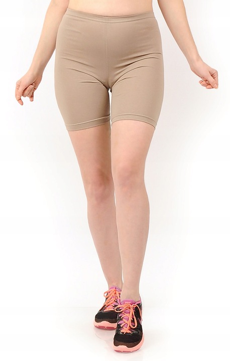 Kolarki damskie Krótkie legginsy 1/2 Spodenki Polskie getry BEŻOWE 3XL