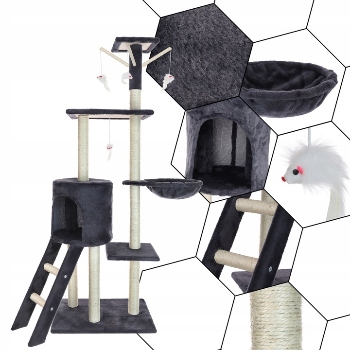 DRAPAK DLA KOTA WIEŻA LEGOWISKO DOMEK 5 POZIOMÓW