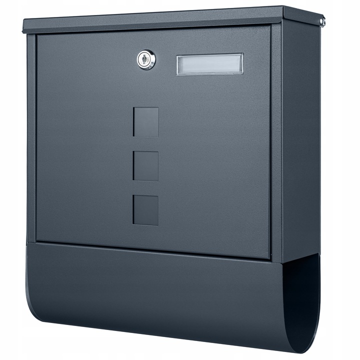 SKRZYNKA POCZTOWA NA LISTY POCZTĘ GAZETY TUBA WIZJER NOWOCZESNA ANTRACYT