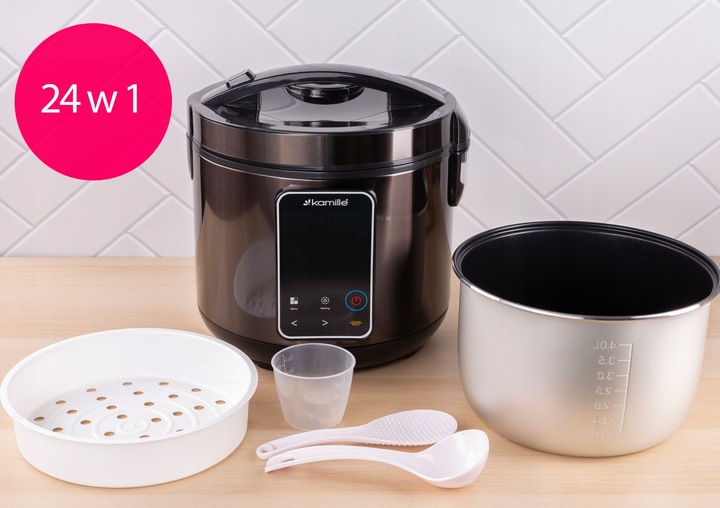 MULTICOOKER ELEKTRYCZNY garnek SZYBKOWAR parowar 24 programy KAMILLE