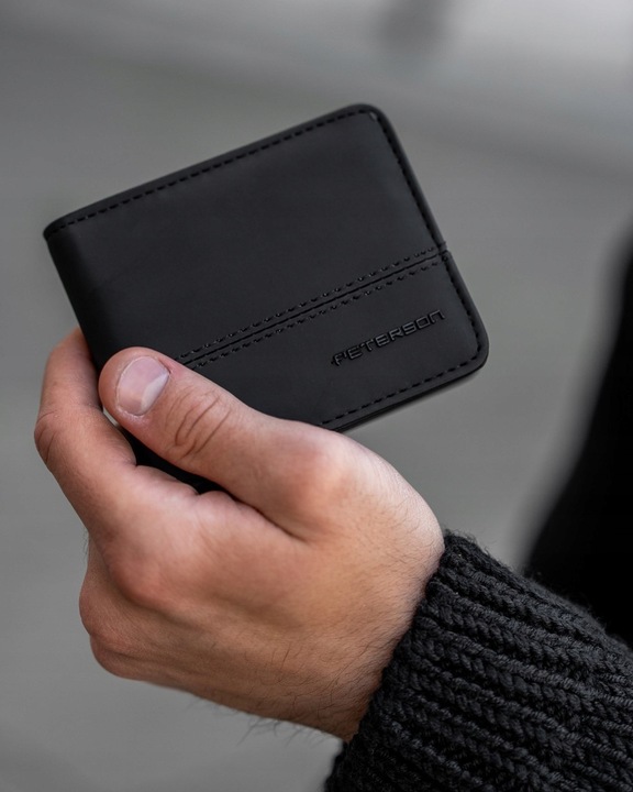 Portfel męski klasyczny poziomy RFID STOP mały kompaktowy prezent