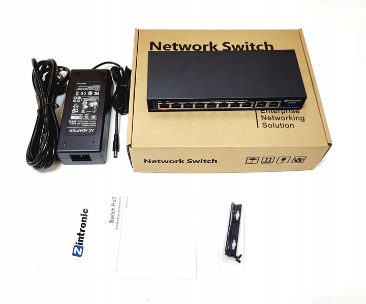 Switch POE 8xPOE 2xUplink GIGABIT 1000Mbs 120W HI POE URUS - DO KAMER
