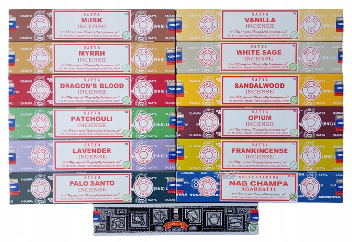 NATURALNE INDYJSKIE KADZIDEŁKA PYŁKOWE SATYA MIX TOP 13 ZAPACHÓW nr 1