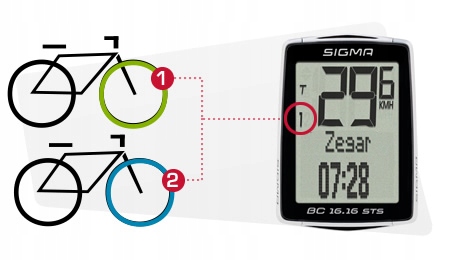 BEZPRZEWODOWY LICZNIK ROWEROWY SIGMA 16.16 NFC PODŚWIETLENIE POLSKIE MENU