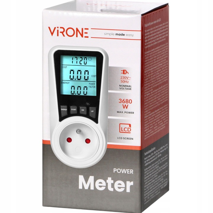 WATOMIERZ LICZNIK POBORU PRĄDU ENERGII DWUTARYFOWY