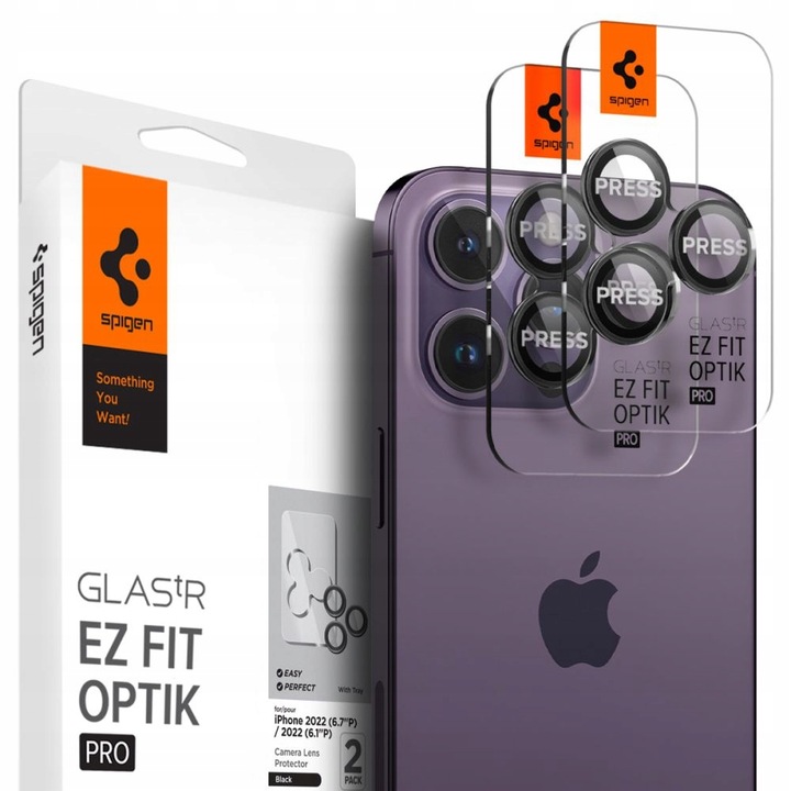 2 X OSŁONA APARATU SPIGEN OPTIK.TR " EZ FIT " CAMERA PROTECTOR IPHONE 14 PR
