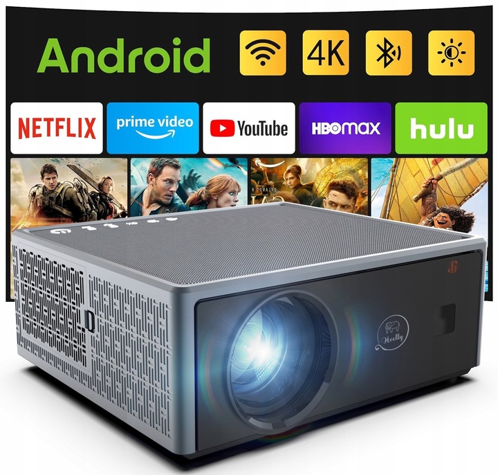 PROJEKTOR RZUTNIK 30000LM WIFI ANDROID SMART TV FULL HD 4K AUTOFOCUS