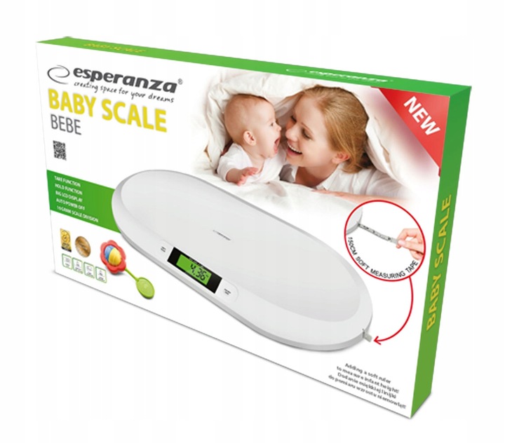 PRECYZYJNA WAGA DZIECIĘCA NIEMOWLĘCA DLA NIEMOWLĄT DO 20KG + MIARKA