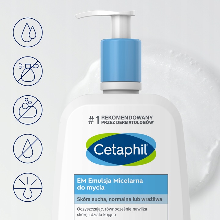 Zestaw Cetaphil EM Emulsja micelarna 500 ml i krem PS