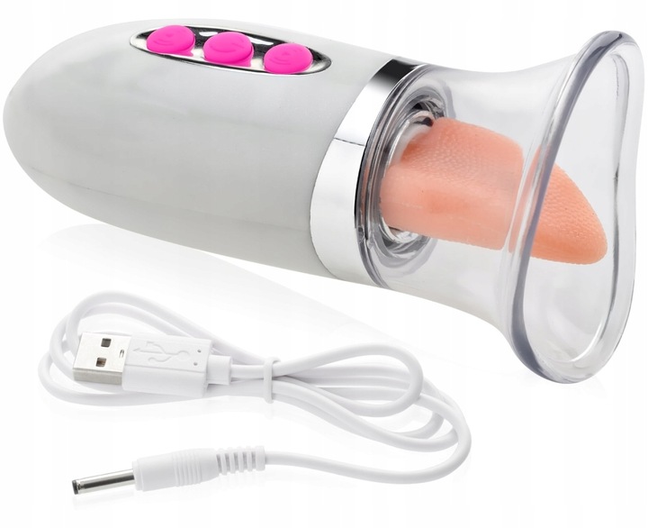 SSĄCY WIBRATOR + RUCHOMY JĘZYK - DO WAGINY ŁECHTACZKI I SUTKÓW