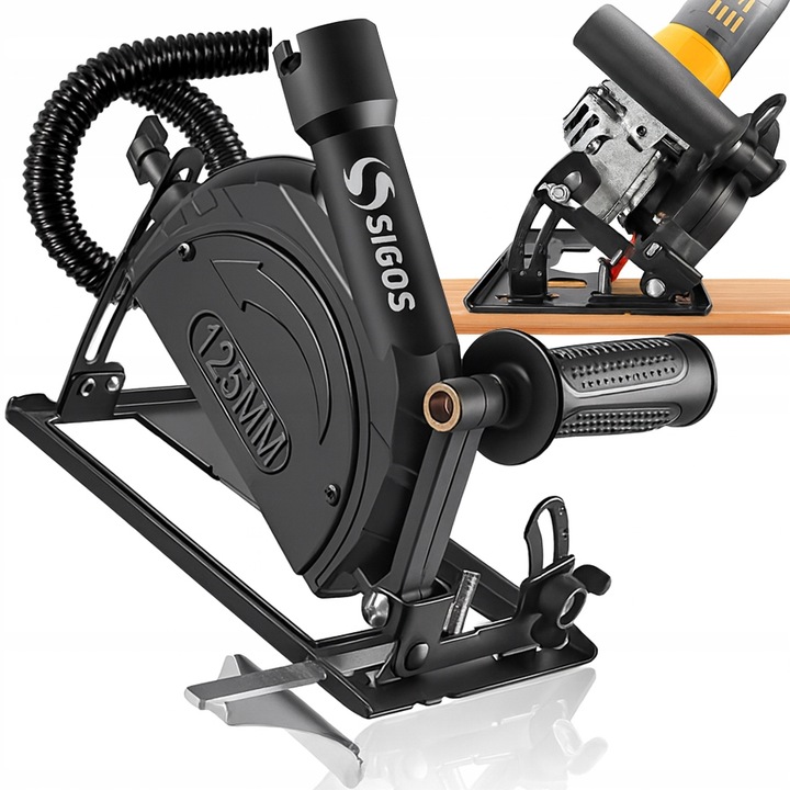 Adapter prowadnica z odsysaczem do szlifierki kątowej 125mm osłona