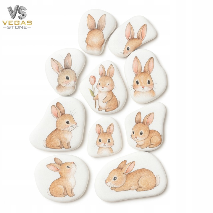 KAMIENIE DO MALOWANIA DLA DZIECI BIAŁE PŁASKIE 4-6CM GŁADKIE ZESTAW