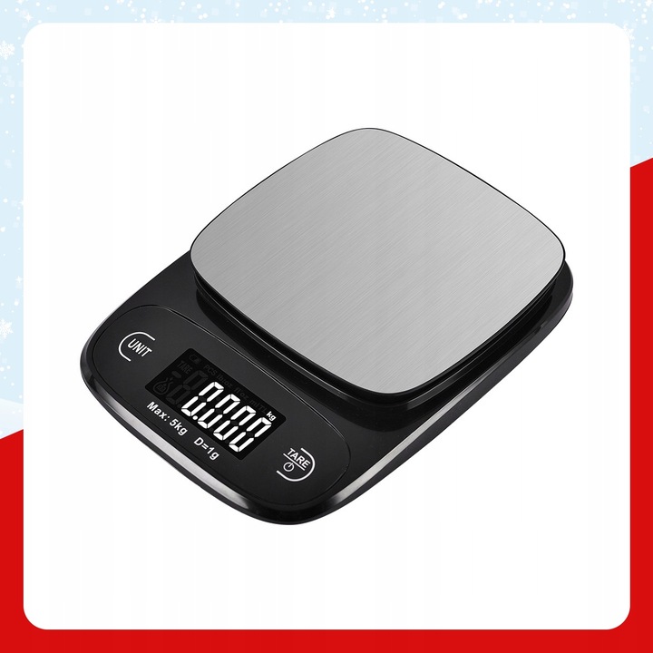 WAGA KUCHENNA ELEKTRONICZNA WYŚWIETLACZ LCD DOTYKOWA PRECYZYJNA 5KG/1G