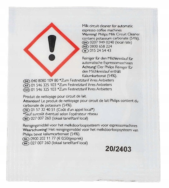 Środek do czyszczenia obiegu systemu obwodów układu mleka Philips