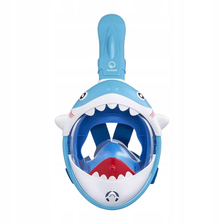 MASKA DO NURKOWANIA Z RURKĄ PEŁNOTWARZOWA PANORAMICZNA DRY TOP SHARK DZIECI