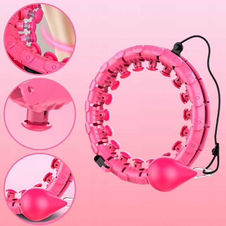 HULA HOP Z OBCIĄŻENIEM ODCHUDZAJĄCE KOŁO Z WYPUSTKAMI MASAŻER OBCIĄŻNIK