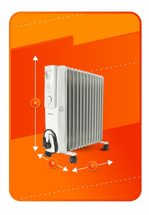 GRZEJNIK ELEKTRYCZNY 2500W OLEJOWY 13 ŻEBEREK TERMOSTAT ŻEBERKOWY OLEJAK