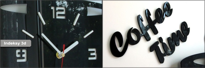 Kuchenny, zegar ścienny FILIŻANKA EFEKT 3D 12KOLORY - cichy, do kuchni