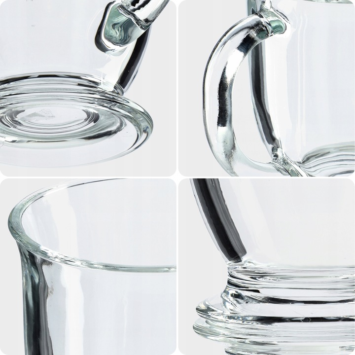 SZKLANKI DO HERBATY KAWY 460ml ZIMOWEJ KUBKI Z UCHEM ZESTAW SZKLANEK 6 szt