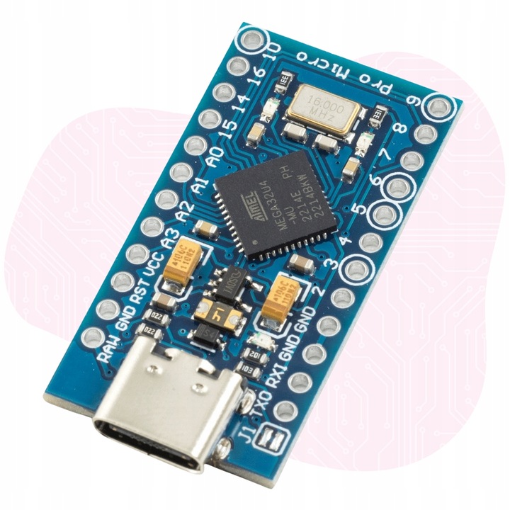 PRO Micro Leonardo moduł zgodny z Arduino USB-C klon z ATmega32U4 16MHz
