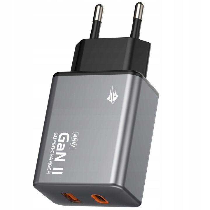 Szybka ładowarka sieciowa GaN II 45W 3A QC 3.0 1x USB C + 1x USB A