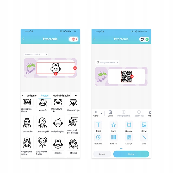Mini drukarka Phomemo D30 etykiet samoprzylepnych taśma naklejki bluetooth