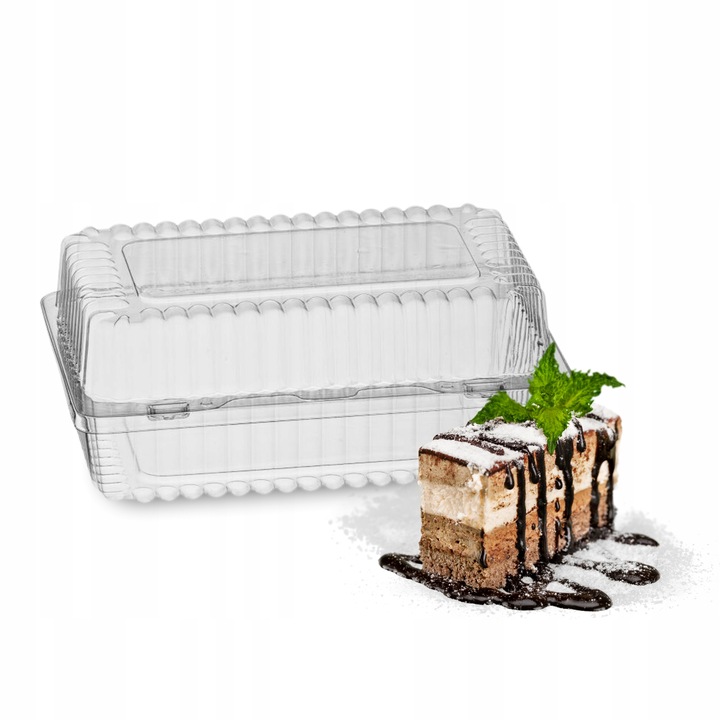 Pojemnik Ciasto Opakowanie Cukiernicze Przezroczysty Komunia Wesele