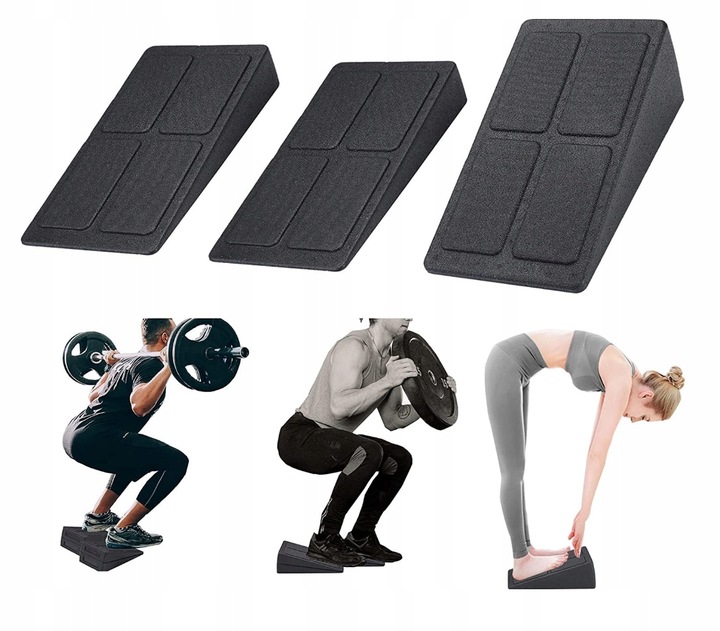 Bloczek pochylny squat wedge block 3 elementy do rozciągania przysiady nogi