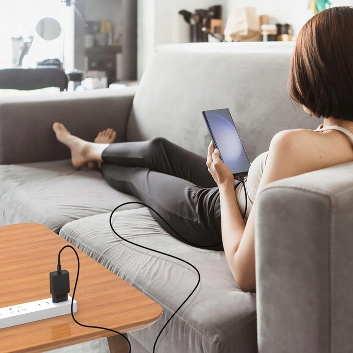 Szybka ładowarka PD 45W do Samsung itp z kablem USB-C 2m Szybkie ładowanie