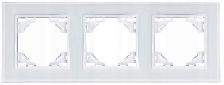 QUADRA RAMKA POTRÓJNA SZKLANA BIAŁA WŁĄCZNIK 3