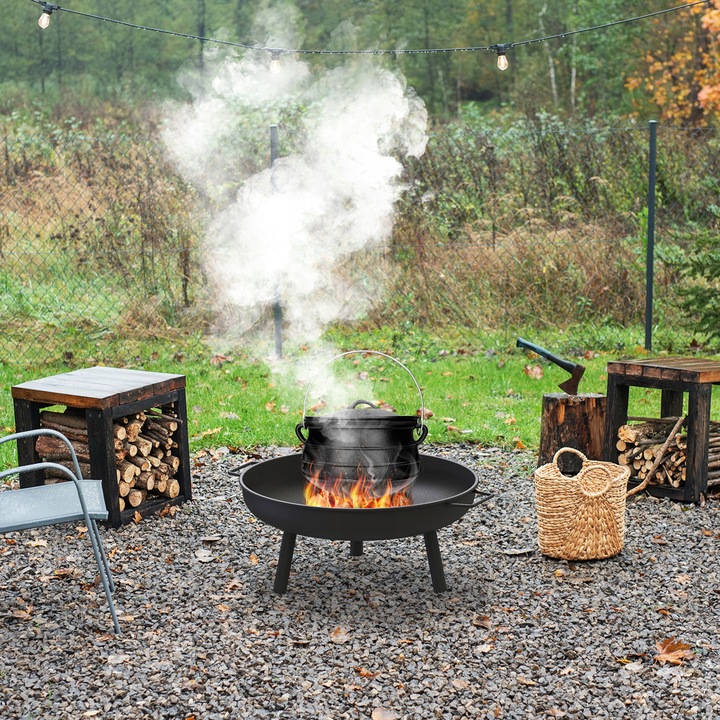 palenisko ogrodowe surowa stal czarne Ø58 cm misa do ogniska pod