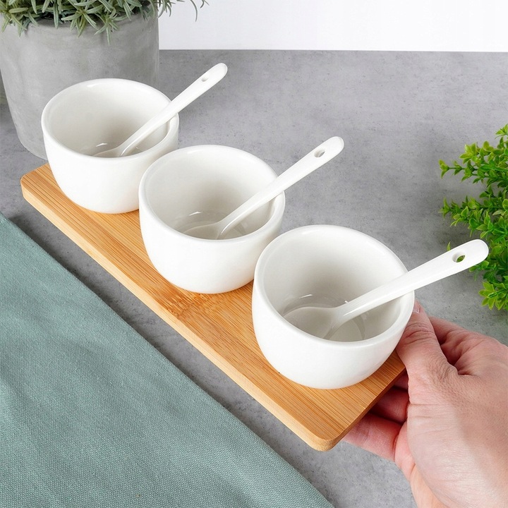 Miseczki TALERZ miska na przekąski przystawki tapas sosy dipy dipówka deska