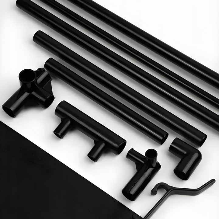 Wieszak na ubrania buty stojący do przedpokoju z półkami czarny