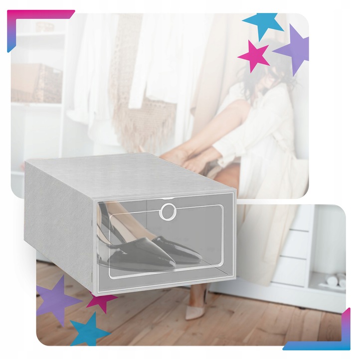 10X PUDEŁKA NA BUTY ORGANIZER PUDEŁKO SZAFKA PÓŁKA POJEMNIKI STOJAK