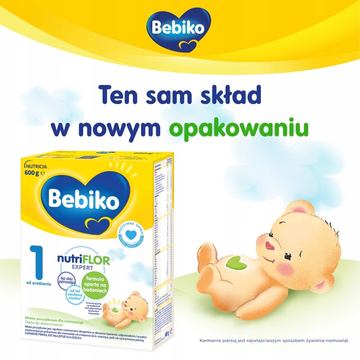 Bebiko 1 Mleko początkowe dla niemowląt 6 x 600g