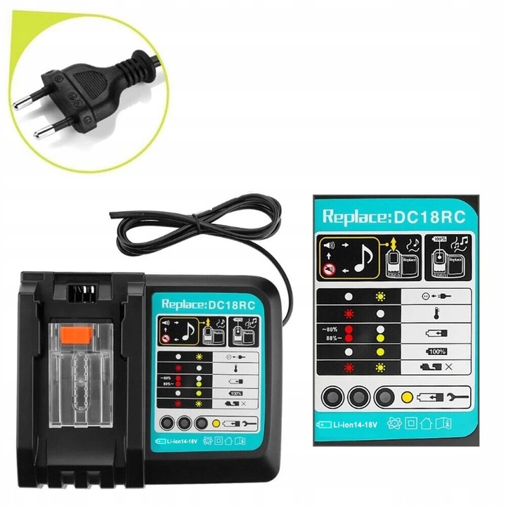 ŁADOWARKA DC18RC DO AKUMULATORA MAKITA BL1860, BL1850, BL1850B, BL1840