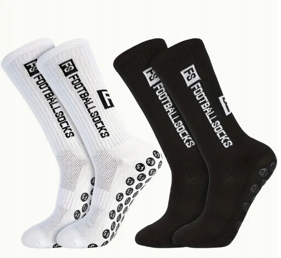 2x MIX SKARPETY PIŁKARSKIE ANTYPOŚLIZGOWE R. 39-46 CZARNE i BIAŁE PO