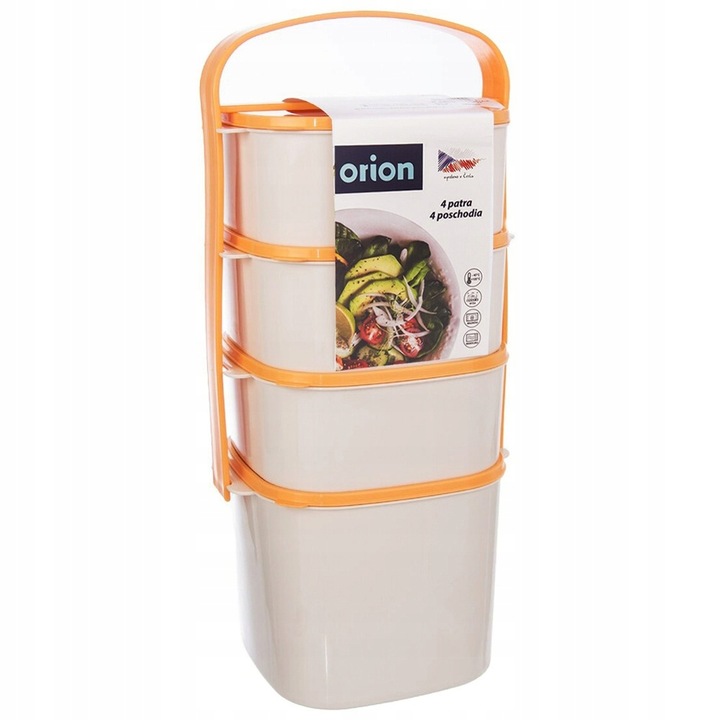 Menażka OBIADOWA 4-poziomowa piętrowa do przenoszenia żywności obiadów