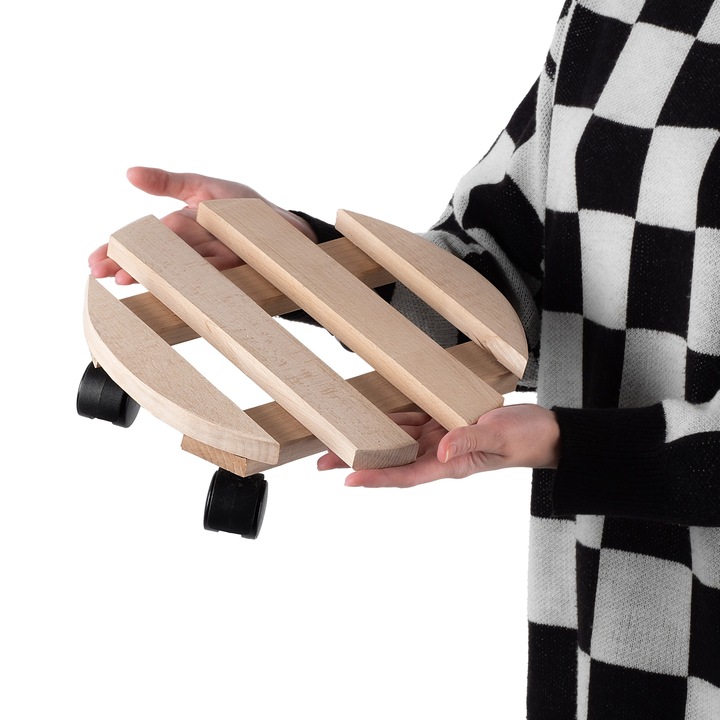 PODSTAWKA POD DONICZKĘ DONICĘ NA KÓŁKACH DREWNIANA OKRĄGŁA PODEST 30