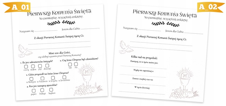 KSIĘGA GOŚCI NA KOMUNIĘDLA CHŁOPCA - PIĘKNA PAMIĄTKA NA ZDJĘCIA [w12]